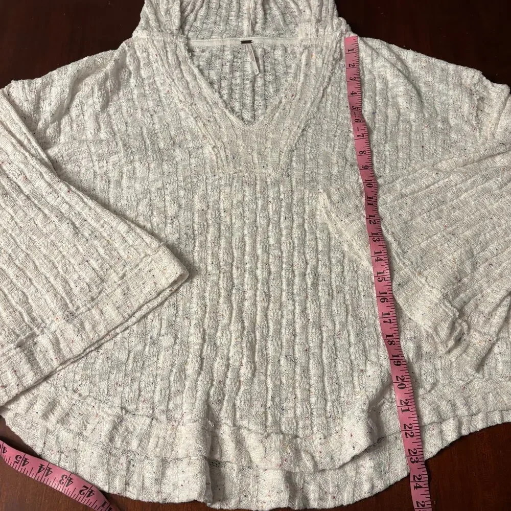 Free People Baja Babe Hacci Top Women’s Size Small Sweater Hooded Coastal Beach